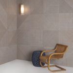 fog wall panel in the corner of a modern waiting space