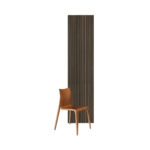 Vertical Wall panel in the color Gold noir with a chair in front of it for scale