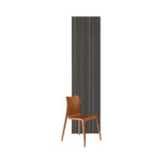 Vertical Wall panel in the color Rose Gold noir with a chair in front of it for scale